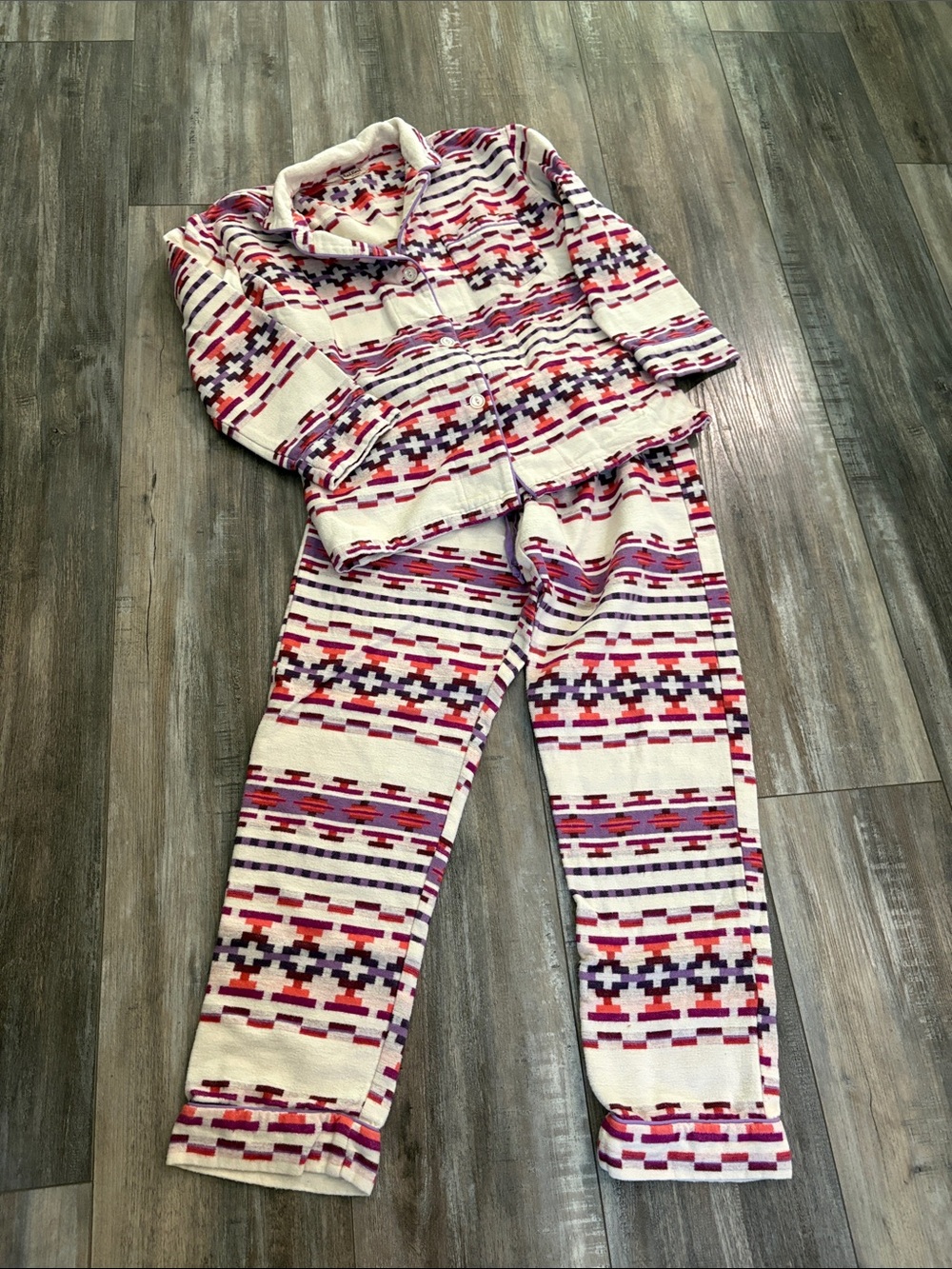 BedHead Aztec Print Flannel Pajama Set Small